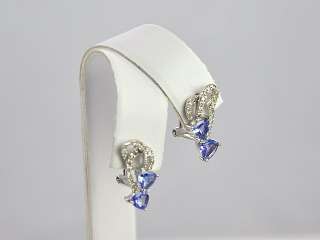   Gold Twisted 1.2 Carat Tanzanite Earrings with Diamond Accents Nice