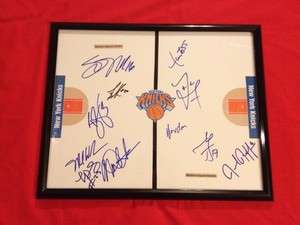   YORK KNICKS JEREMY LIN Team Signed Autographed Basketball Floor W/Coa