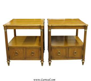   of Neoclassic Cherry Wood Two Tier Parlor End Tables by Baker  