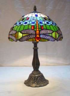 dragonfly stained glass Tiffany style table lamp lamps  