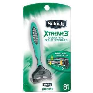 Schick Xtreme 3 Mens Sensitive Skin Disposable Razor 8 ct (Quantity 