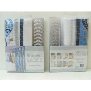  Shower Curtain with Matching Pearl Metal Hooks Case Pack 