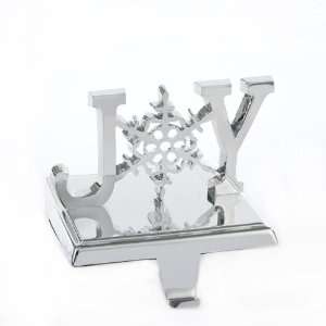   Adler 4 1/4 Inch Joy Letter Polyresin Stocking Holder, Iron Silver