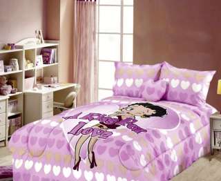 New Betty Boop Comforter+Fitted Sheet Set Twin Purple  
