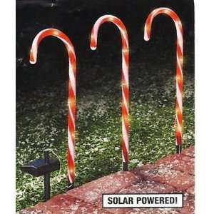  20 LED SOLAR CANDY CANE PATHWAY LIGHTS   SET OF 12 Patio 