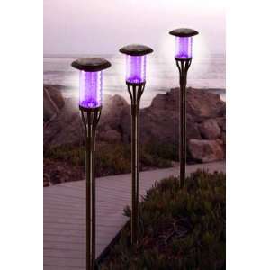  Tall Solar Tiki Torch Light with Lavender LED 24 Pack 