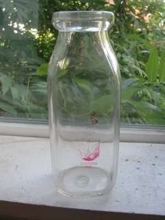Oshkosh Wi,vintage all glass milk drinking jar,old advertising milk co 