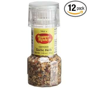 Super Spice, Garlic Herb Seasoning, 1.06 Ounce Grinders (Pack of 12)