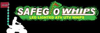 Foot LED SafeGlo Whips Lighted Whip w/ Flag Red   ATV UTV Sand Rail 