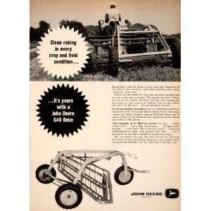  1966 Ad John Deere 640 Rake Farming Implement Tool Moline 