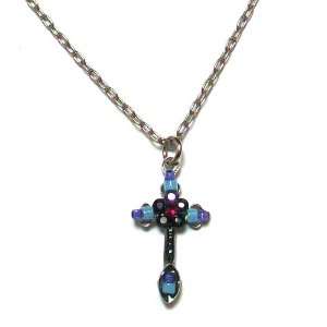  Cross Pendant Necklace with Multi Color Swarovski Elements Jewelry
