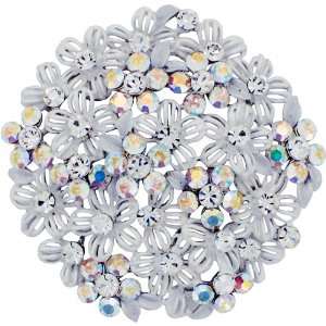   Brooch Pins White Flower Swarovski Crystal Pin Brooch and Pendant