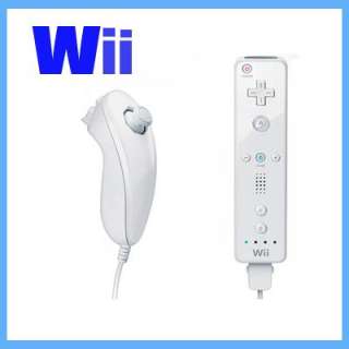White Remote & Nunchuck Game Controller For Nintendo Wii  
