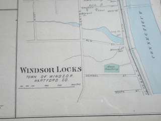 Windsor Locks, CT map from 1893 Hurd atlas   Hartford  