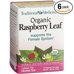  Medicinals Organic Raspberry Leaf Herbal Tea, 16 Count Wrapped Tea 