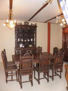 French Breton Dining Set 12 Pieces Includes 10 Chairs  