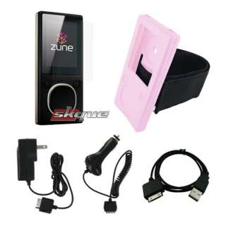 5in1 Bundle for Microsoft Zune 4GB 8GB 16GB   Skque Pink Case Cover 
