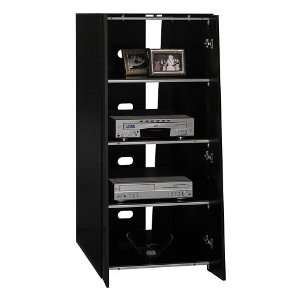   Denali Black Entertainment Audio Tower Rack Cabinet