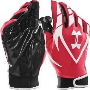  Under Armour Adult Red/Wht HeatGear Receiver Gloves 