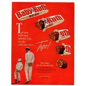  1961 Baby Ruth Candy Bar Dad Son Sailors Print Ad (5361 