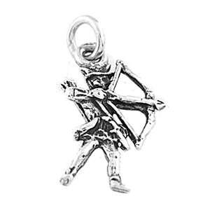  Sterling Silver One Sided Archery Warrior Charm Jewelry