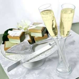   and Favors Wedding Champagne Flutes in a Vase