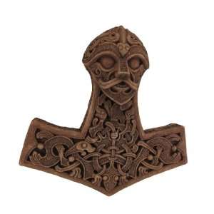  Wood Finish Thors Hammer Wall Plaque Viking Pagan